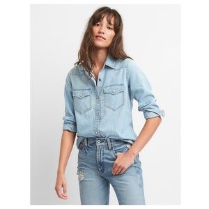 Gap denim western button down